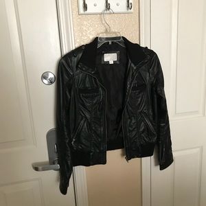 Pleather juniors black biker jacket